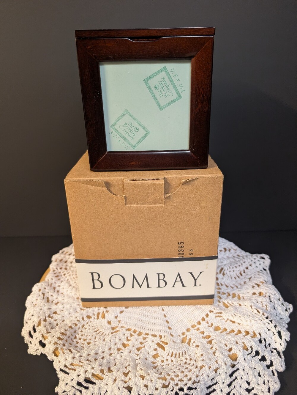 New The Bombay Company Vintage Picture Frame Photo Cube Storage Keepsake Box